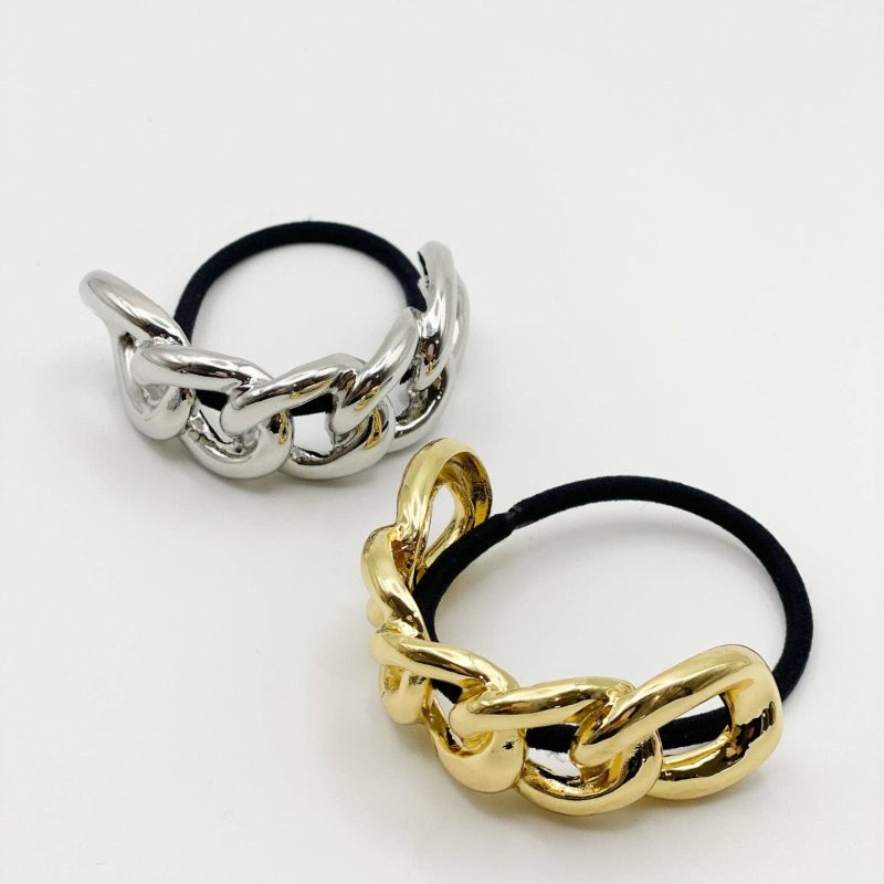 LUSTRE & SAGE - Metal Chain Hair Tie (2col)