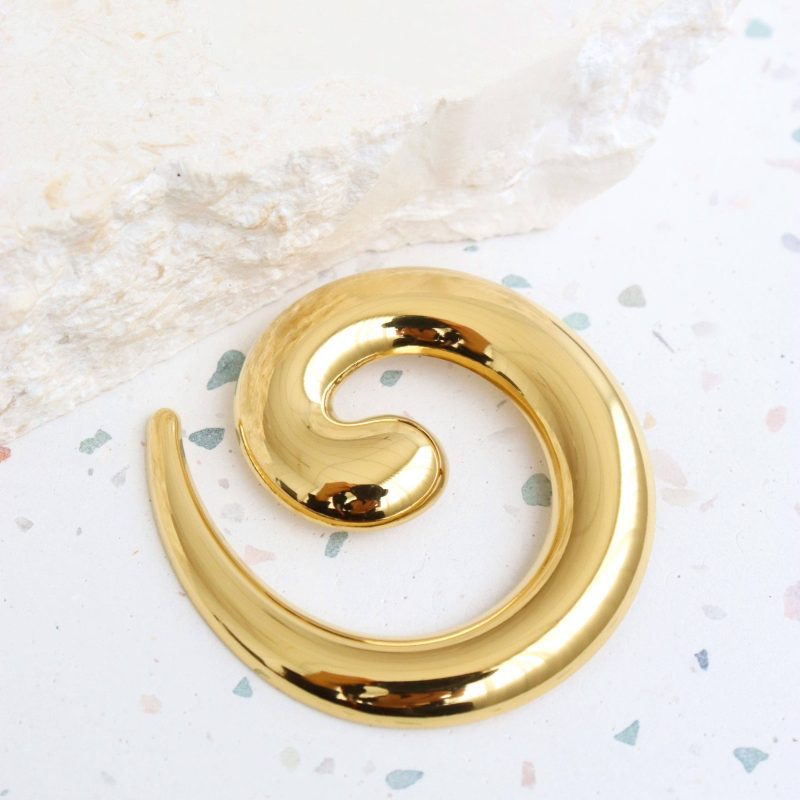 LUSTRE & SAGE - Giana Swirl Gold Plated Brooch
