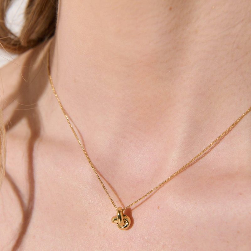 LUSTRE & SAGE - Petit Knot 18K Gold Plated Necklace