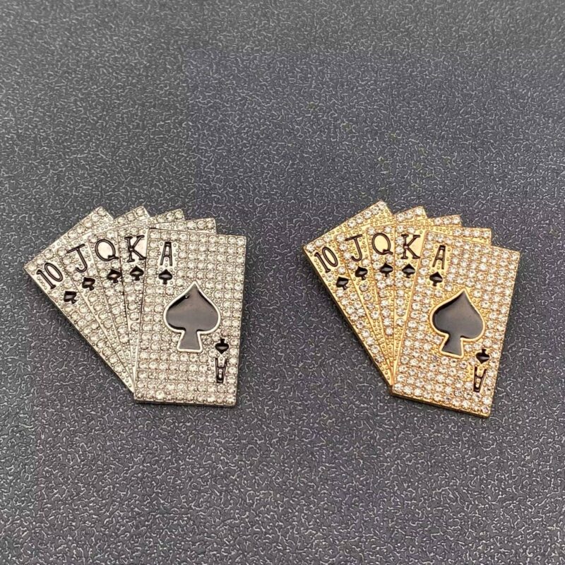 A BIT EXTRA - Rhinestone Poker Straight Flush Brooch